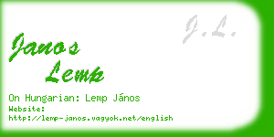 janos lemp business card